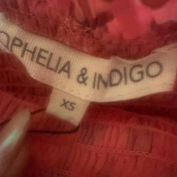 NWT Ophelia & Indigo Pink Floral Smocked Puff Sleeve Dress Cottagecore – XS - Picture 6 of 8